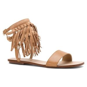 Splendid Taryn Tan Fringe Leather Sandals